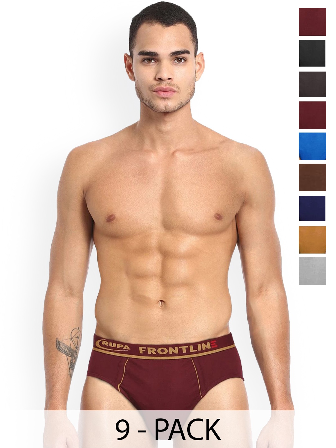 

Rupa Pack Of 8 Assorted Pure Cotton Basic Briefs - Frontline-Expando-Plain-8--90
