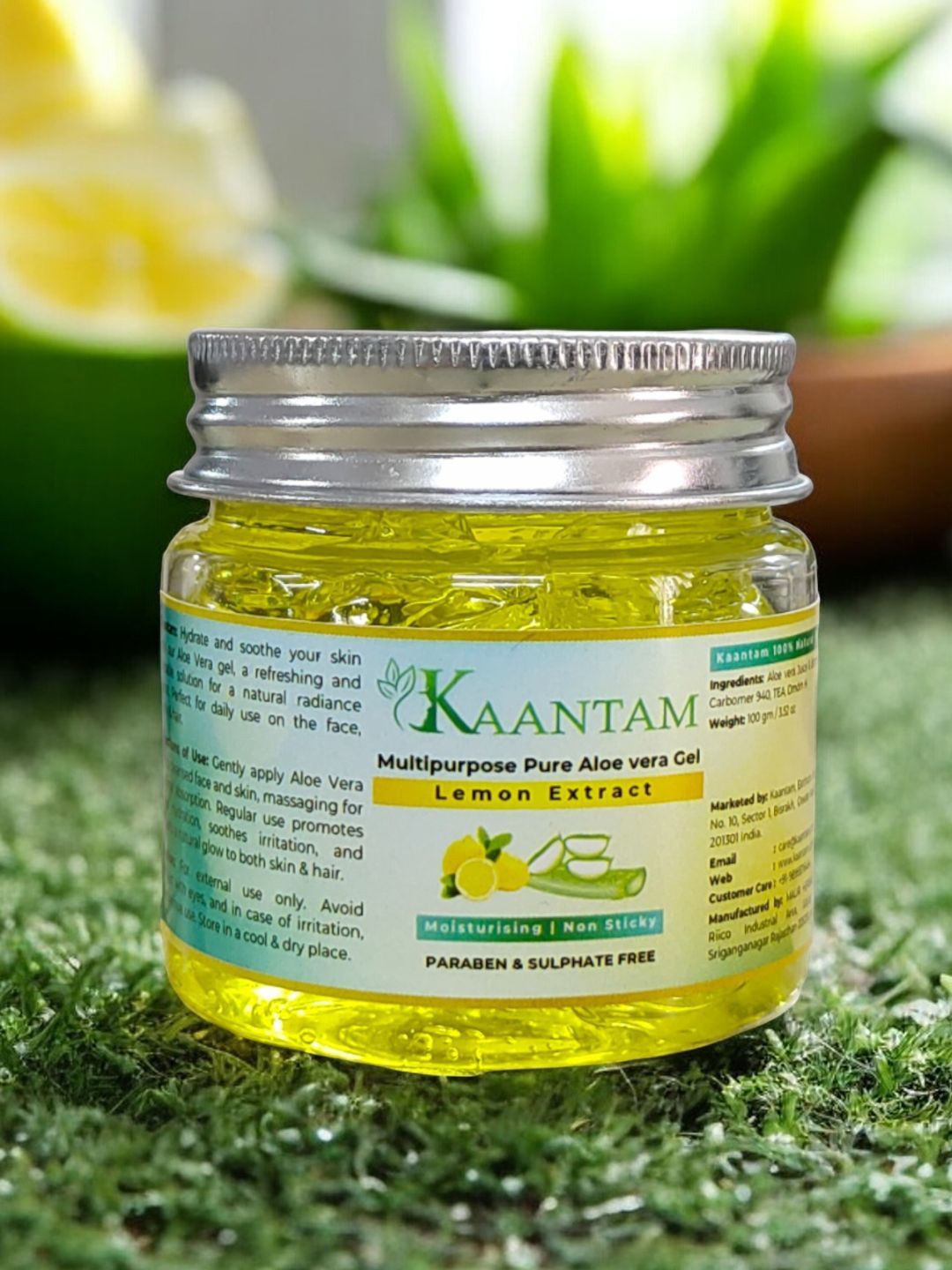 

Kaantam Multipurpose Pure Aloe Vera Gel With Lemon Extract - 100 g, Yellow
