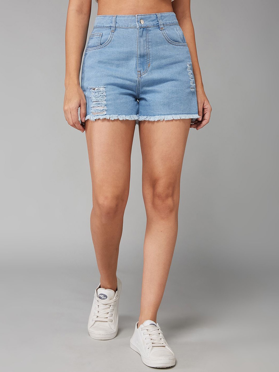 

DOLCE CRUDO Women Denim Denim Shorts, Blue