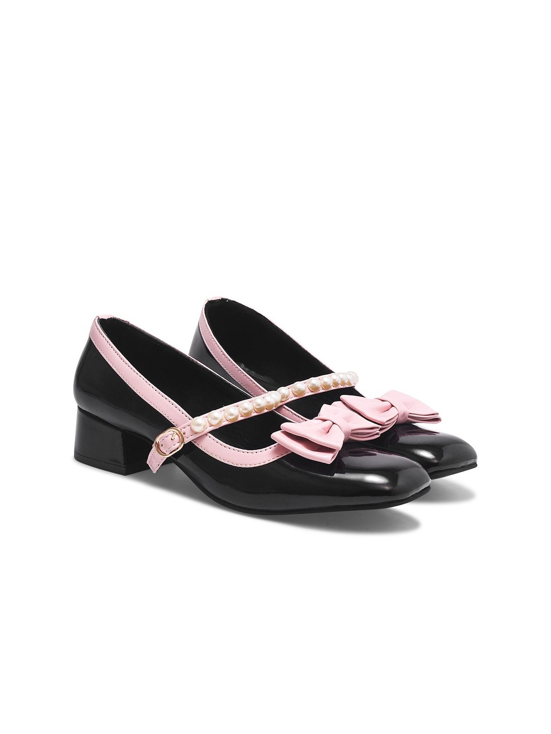 

Street Style Store PU Block Bows, Black