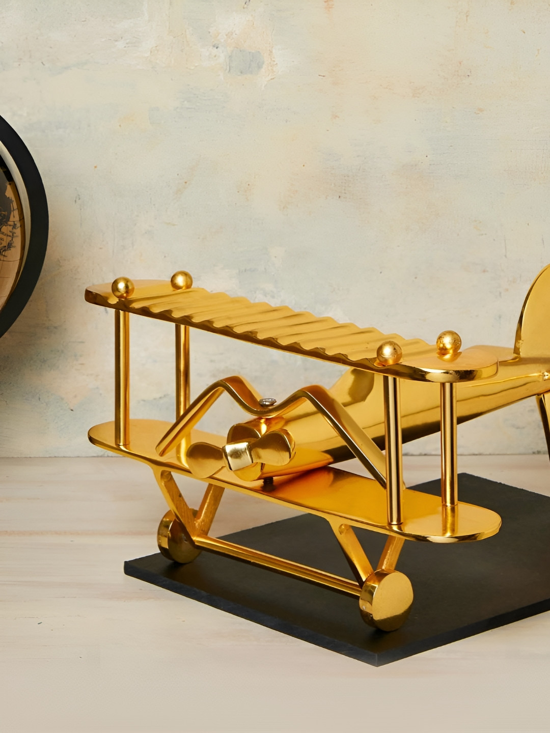 

Sammsara Gold-Toned Oversized Vintage Aeroplane Curio Showpiece