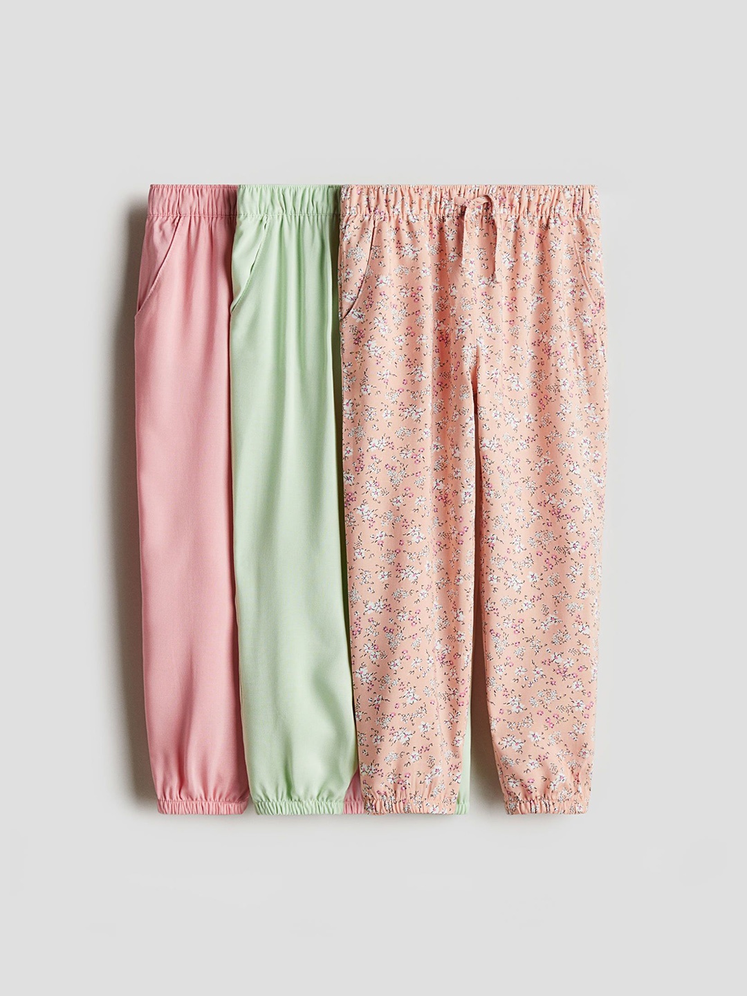 

H&M Girls 3-Pack Joggers, Pink