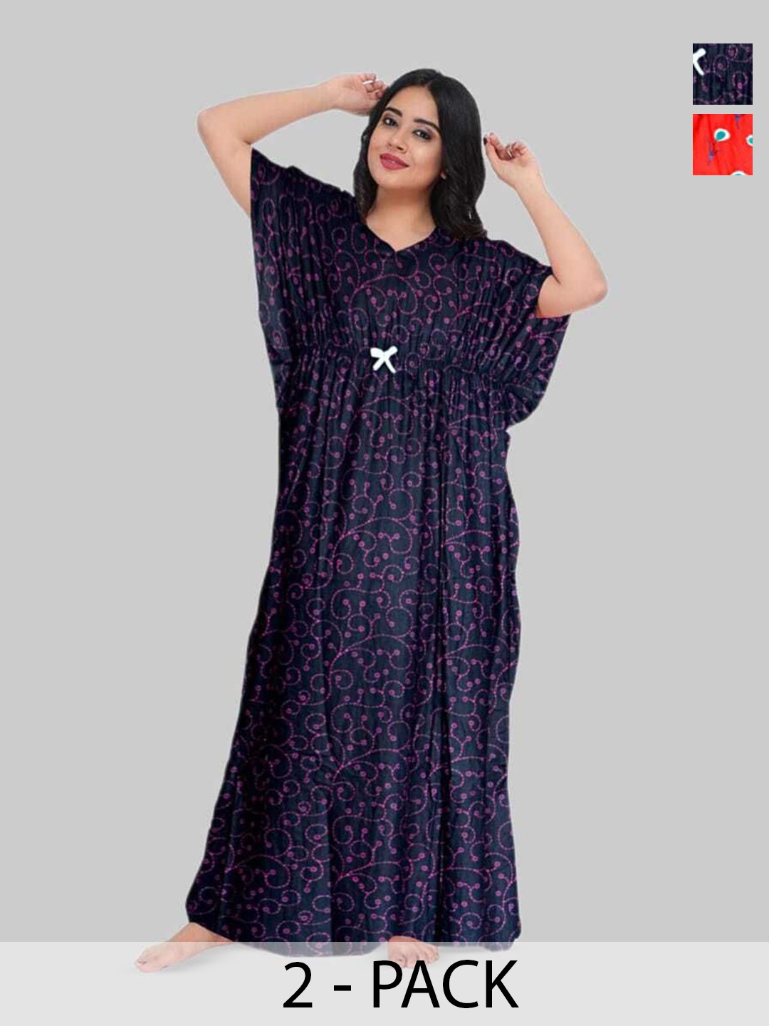 

PR PINK ROYAL Printed Maxi Nightdress, Blue