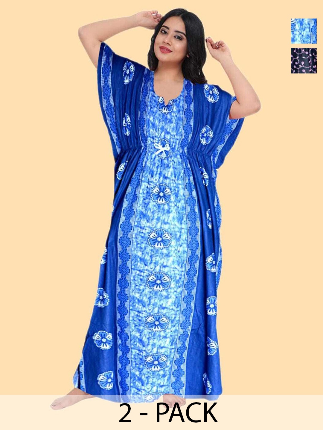 

PR PINK ROYAL Printed Maxi Nightdress, Blue