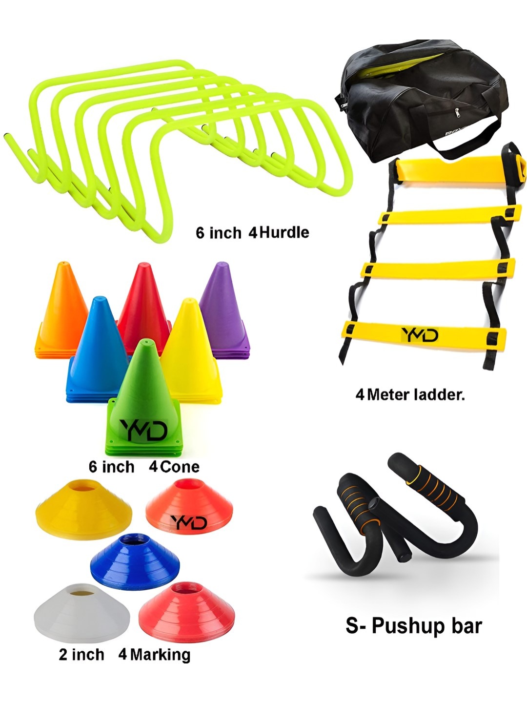 

YMD Set Of 15 Workout Accessories, Black