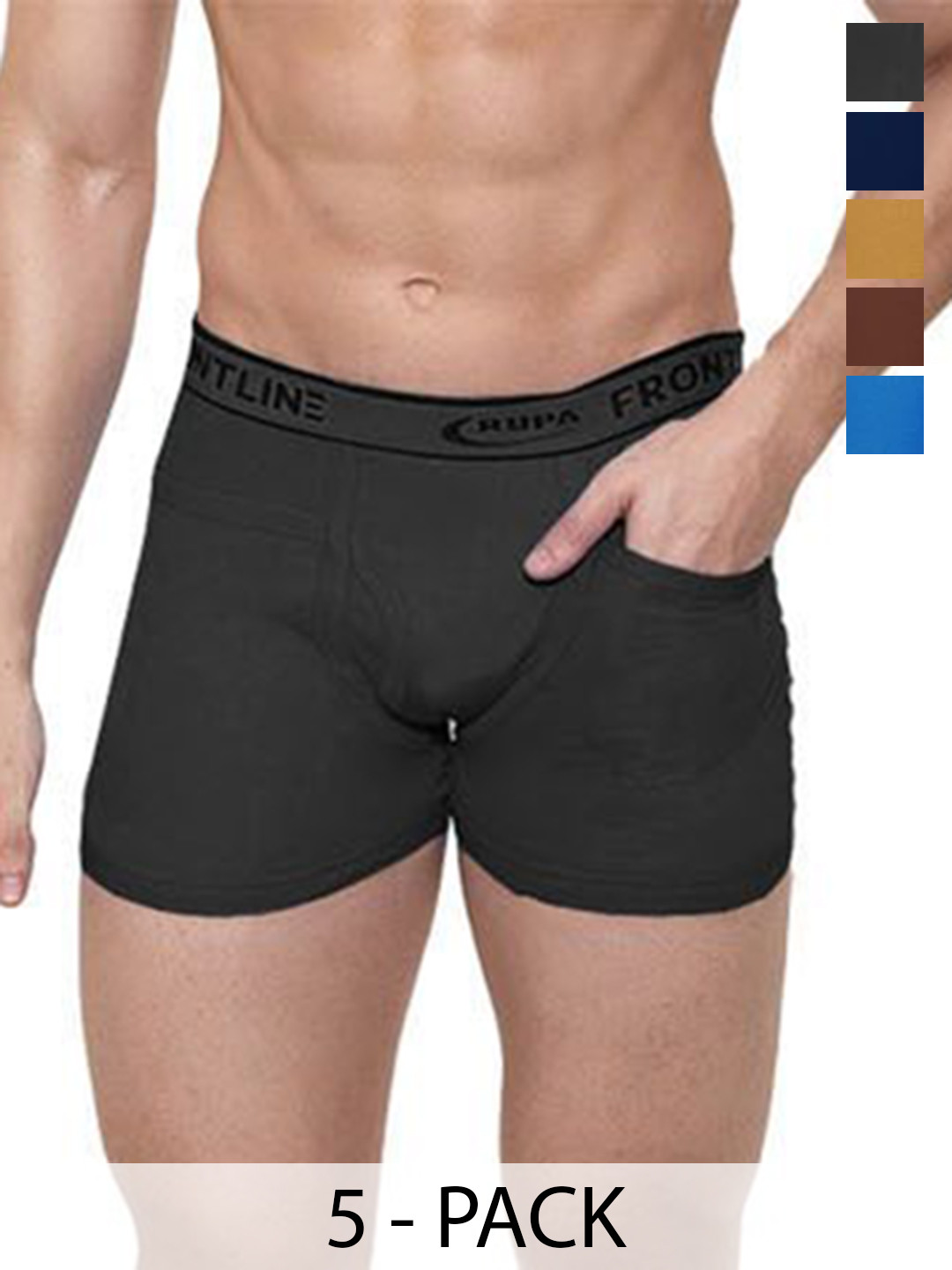 

Rupa Men Pack Of 5 Assorted Pure Combed Cotton TrunksFrontline-DCIP-(OP)-5--80