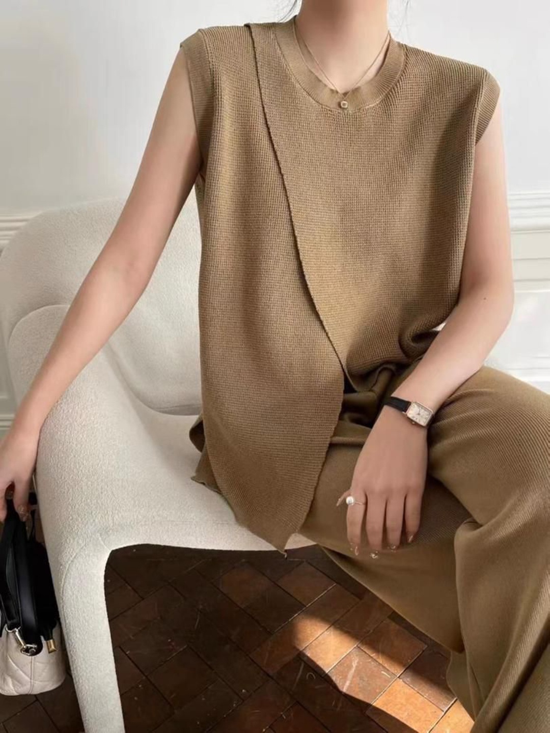 

Alamode By Akanksha Maxine Woolen Co-Ord Set, Brown