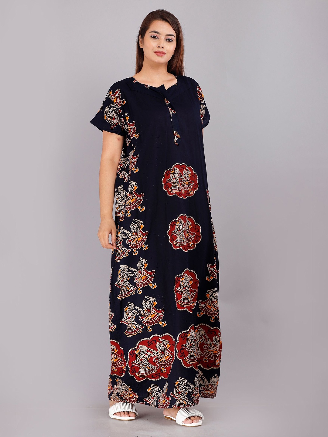 

PR PINK ROYAL Printed Maxi Nightdress, Blue