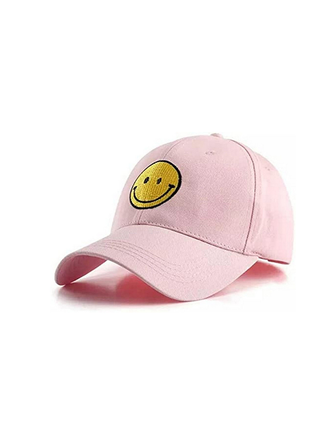 

Infispace Men Embroidered Pure Cotton Smiley Summer Cap, Pink