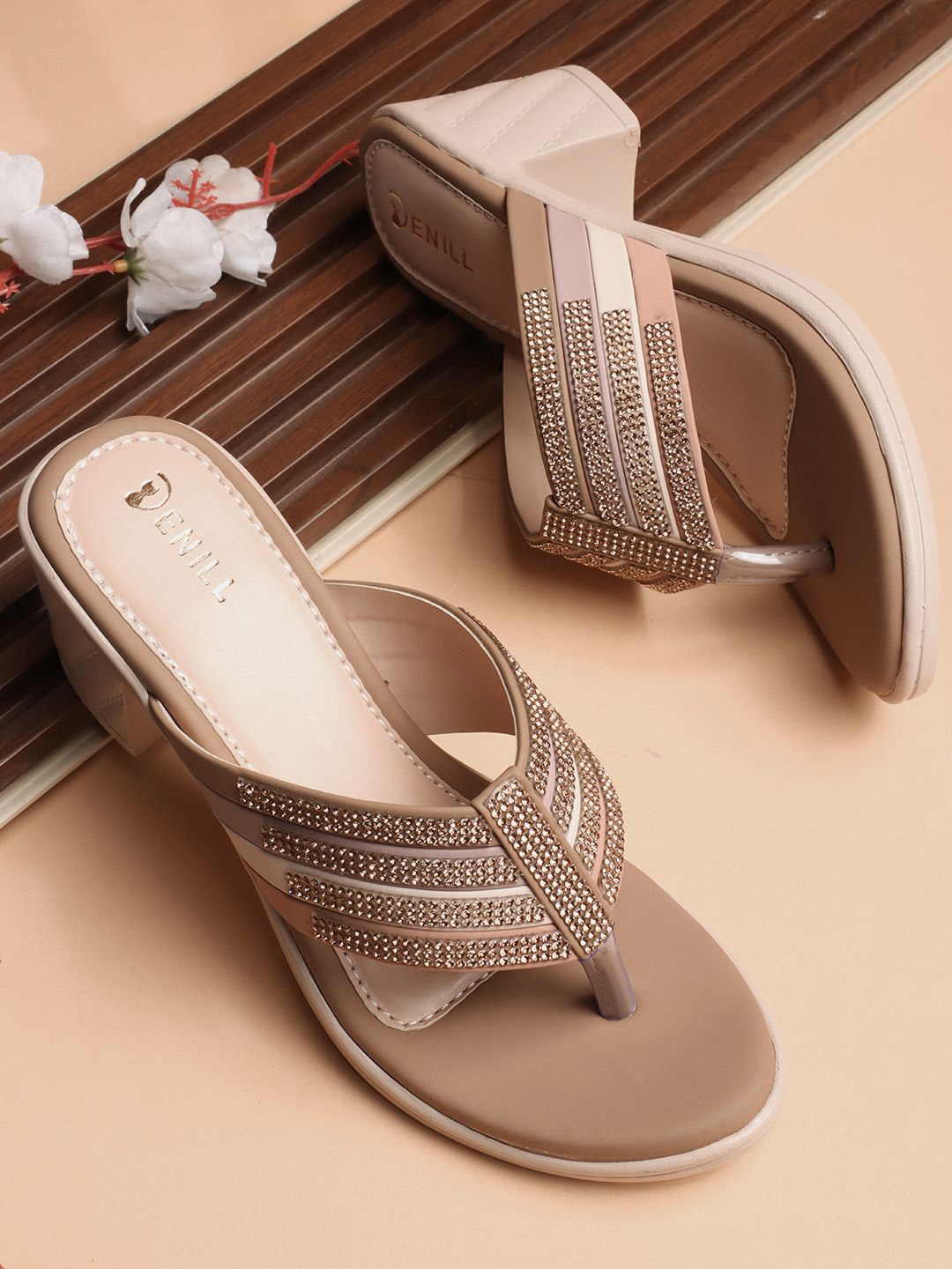 

Denill Block Sandals, Beige
