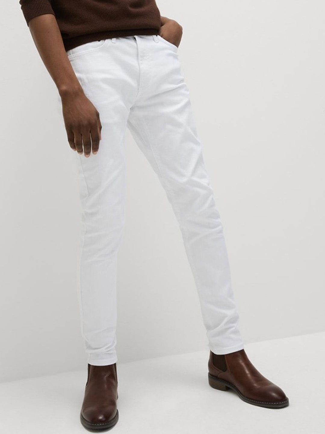 

Marks & Spencer Men Skinny Fit High-Rise Jeans, White