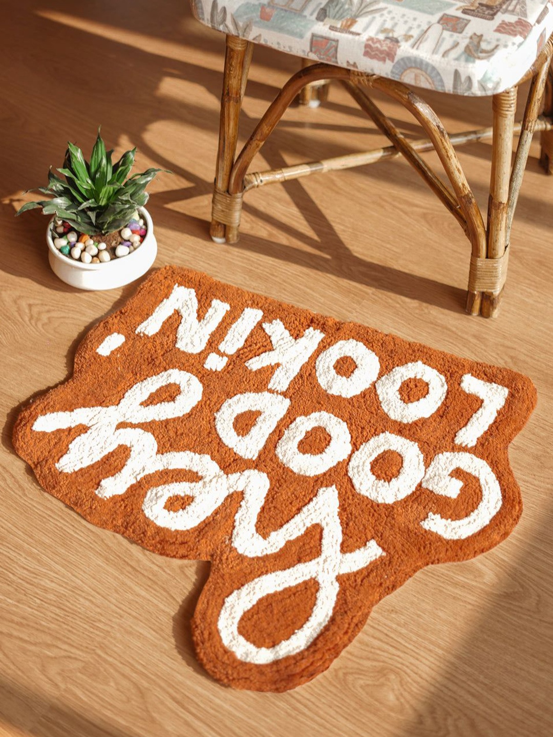 

HYPPY Brown & White Patterned Hey Good Lookin' Pure Cotton Floor Mat