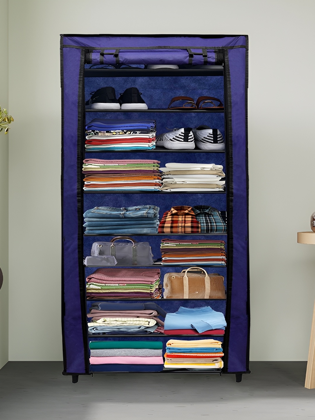 

Rmerchants Blue 9 Tiers Collapsible Wardrobe