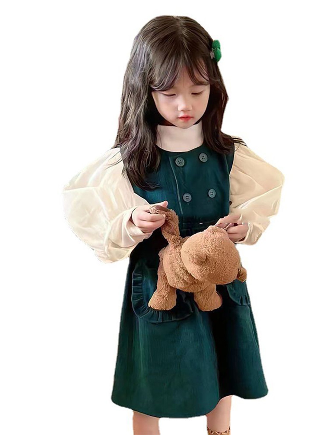 

StyleCast x Revolte Girls Colourblocked A-Line Dress, Green