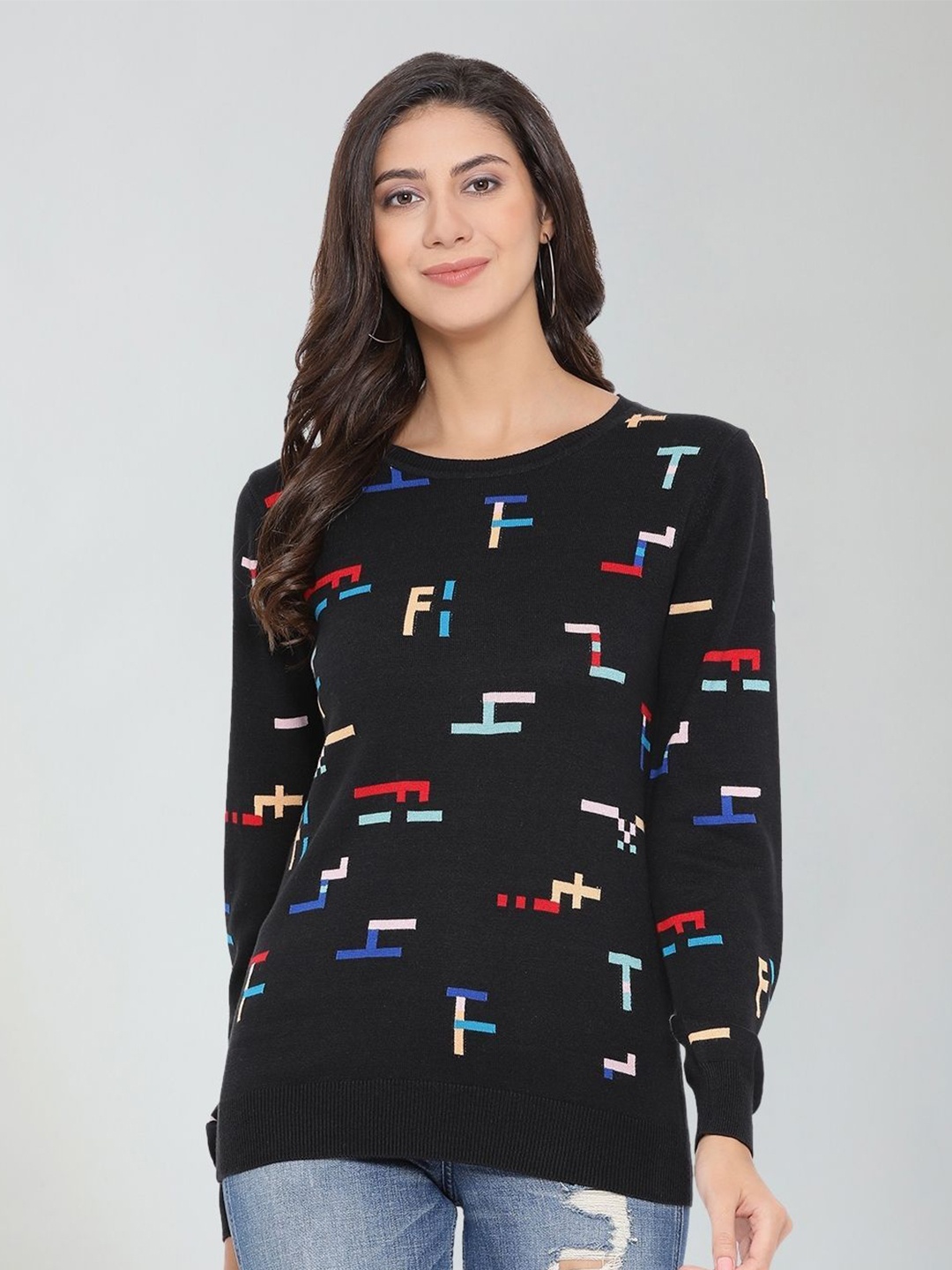 

Moda Elementi Women Pullover, Black