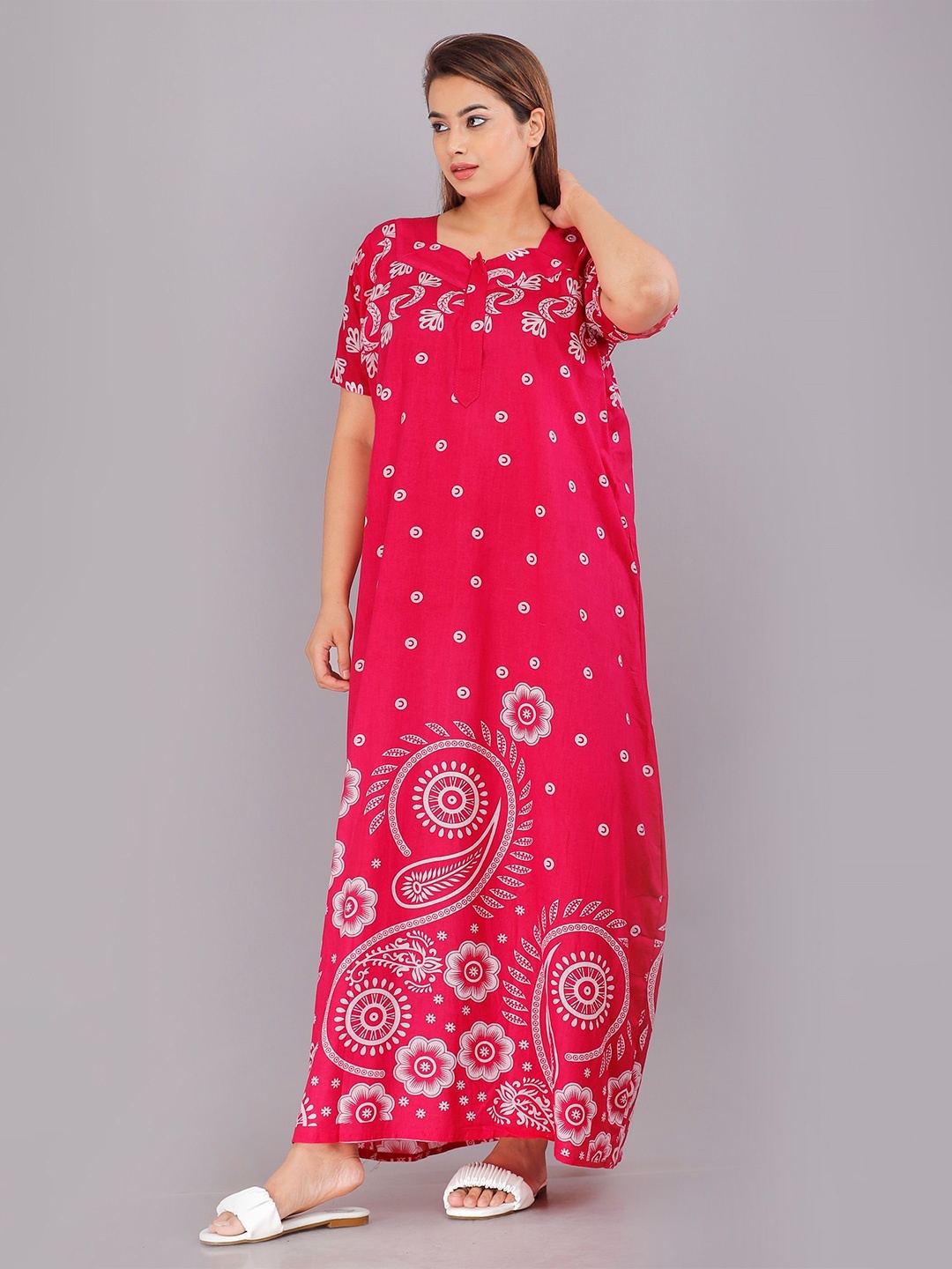 

PR PINK ROYAL Printed Maxi Nightdress