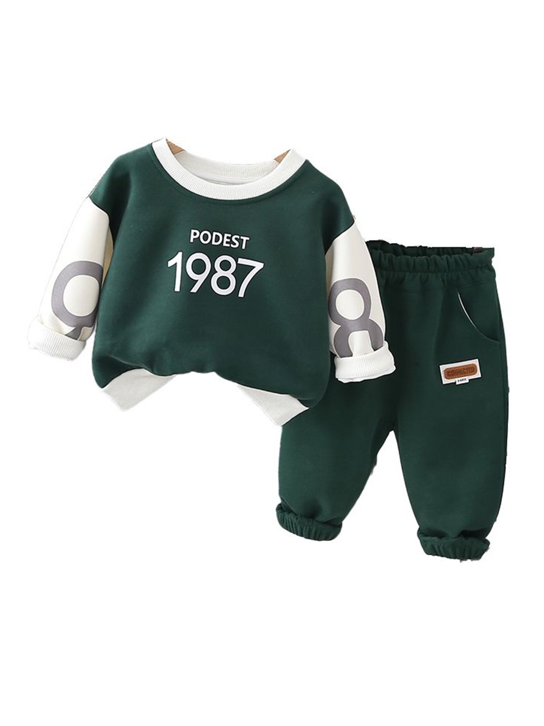 

StyleCast x Revolte Boys Printed Sweatshirt With Trousers, Green