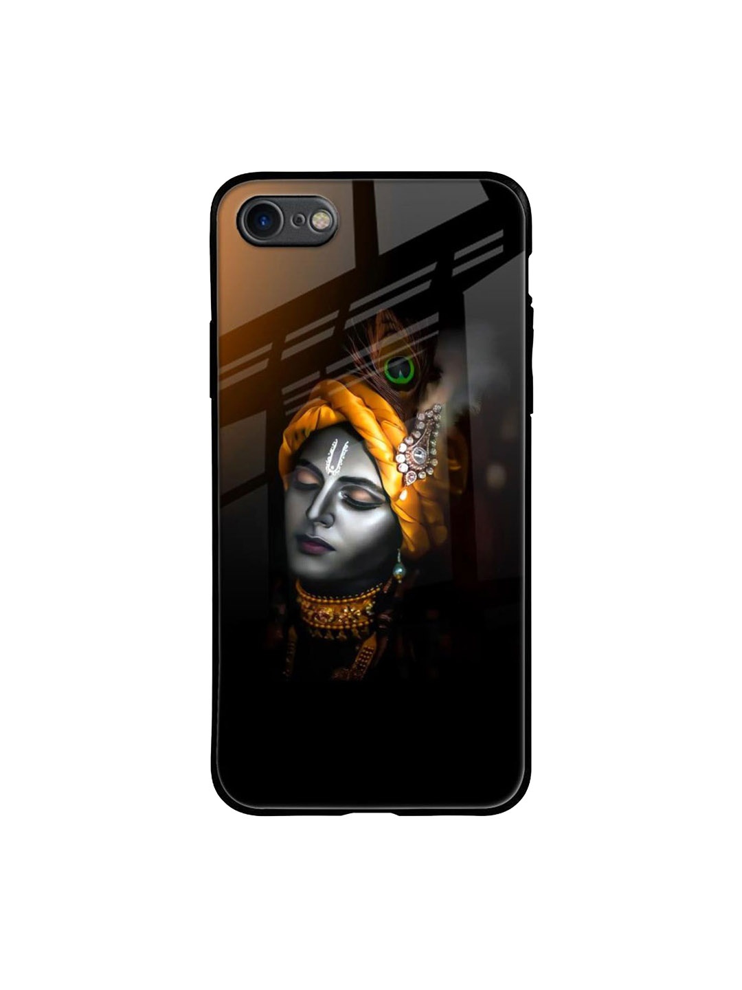 

QRIOH Ombre Krishna Printed iPhone 7 Back Case, Black