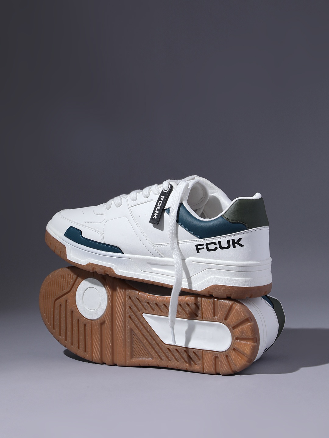 

FCUK Men Perforated Sneakers, White