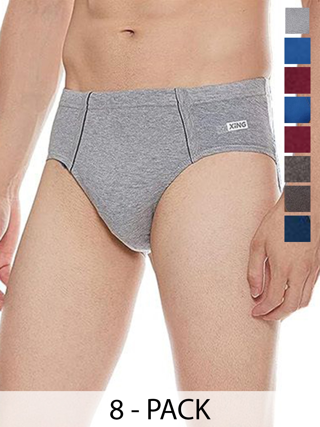 

Rupa Pack Of 8 Assorted Pure Cotton Basic Briefs - Frontline-Xing-Brief-IE-8--105
