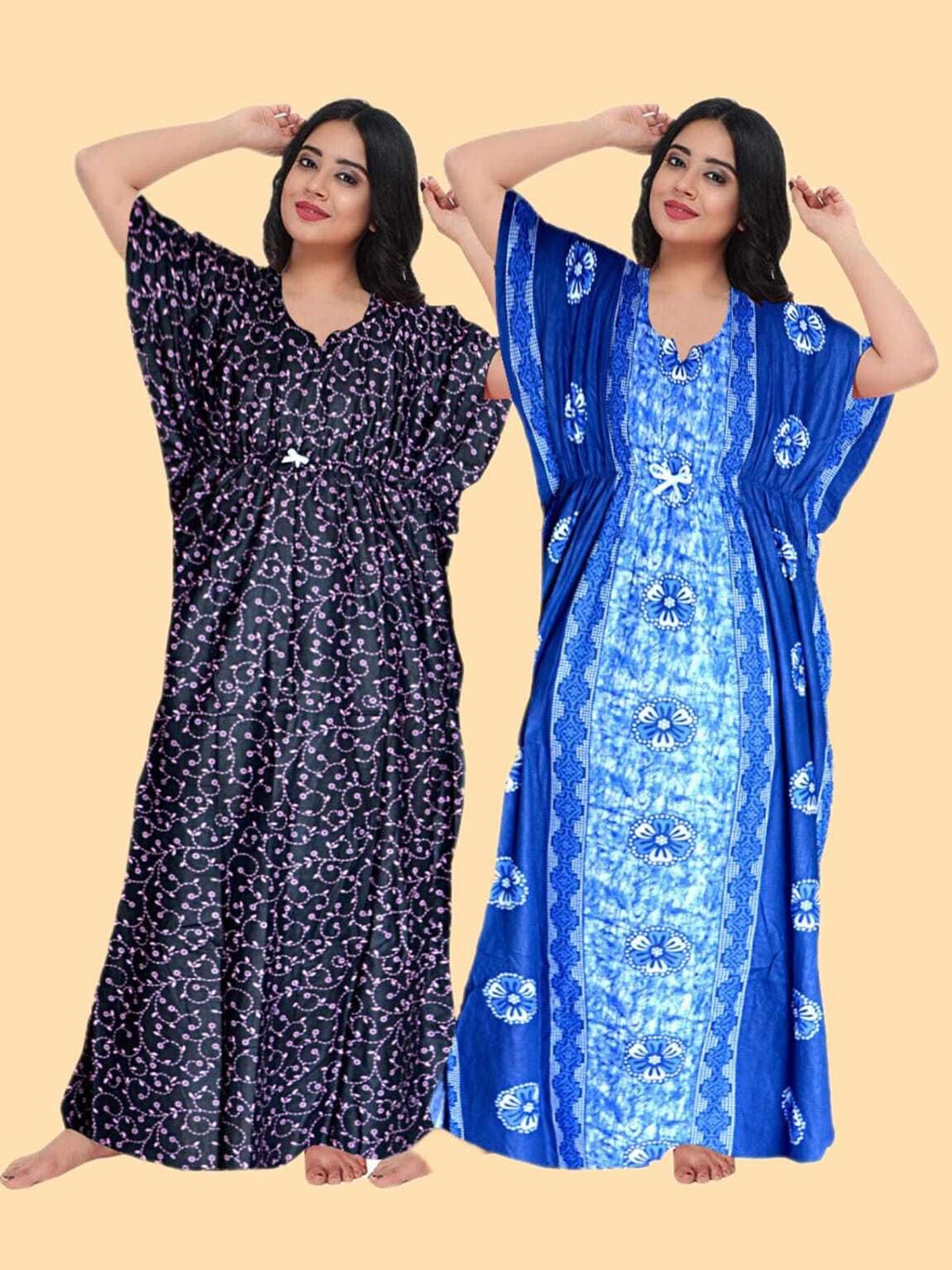 

PR PINK ROYAL Printed Maxi Nightdress, Blue