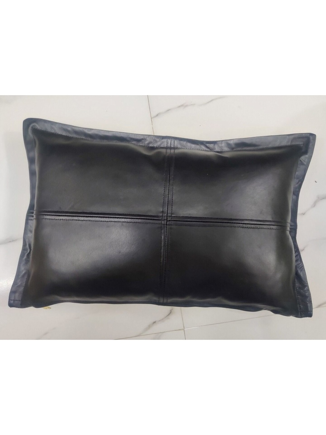 

NOORA Black Leather Rectangle Chair Pads