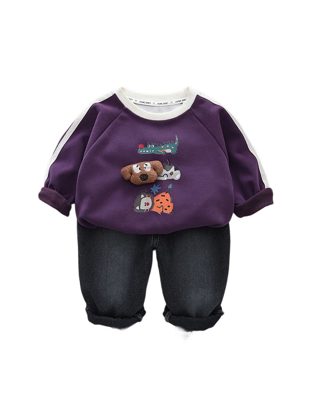 

StyleCast x Revolte Boys Printed Sweatshirt With Trousers, Purple