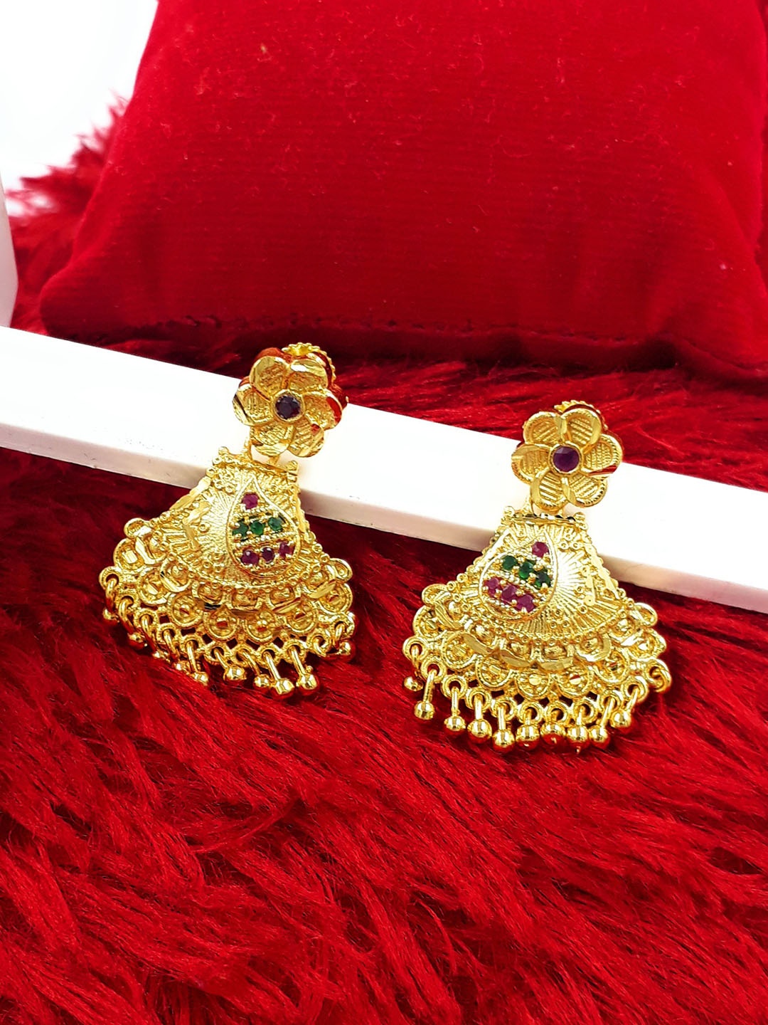 

Anujeet Fashion Hub Gold Plated Contemporary Jhumkas