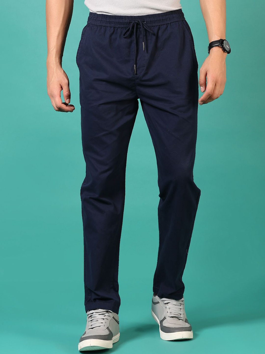 

V-Mart Men Regular Fit Cotton Track Pant, Black