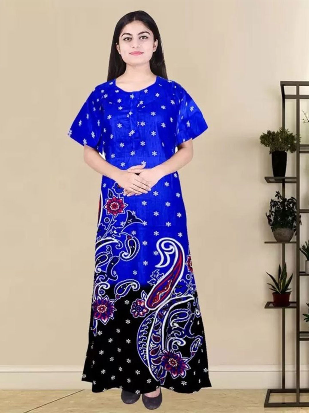 

PR PINK ROYAL Printed Maxi Nightdress, Blue