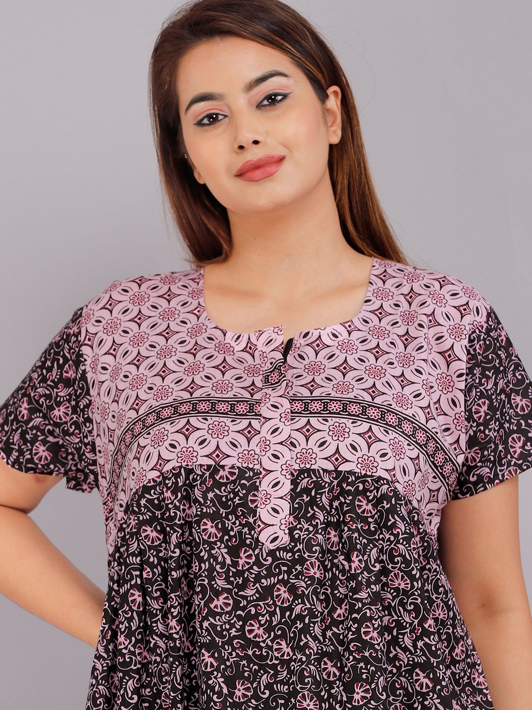 

PR PINK ROYAL Printed Maxi Nightdress