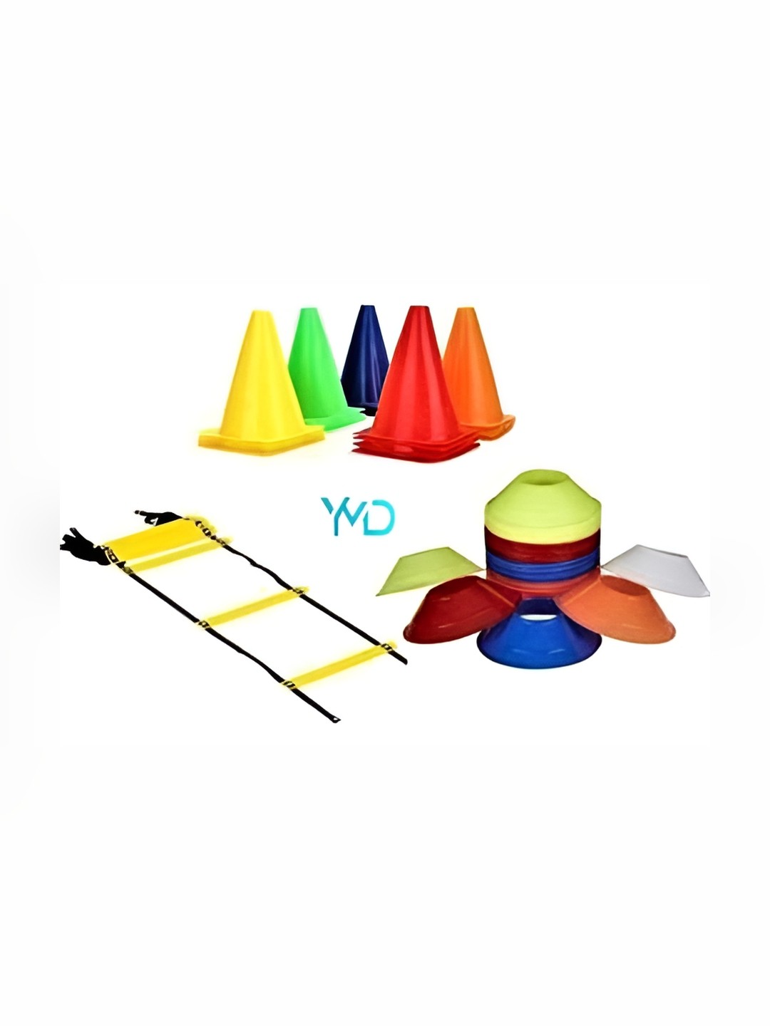

YMD 10-Pcs Cones & Ladder Workout Accessories, Black