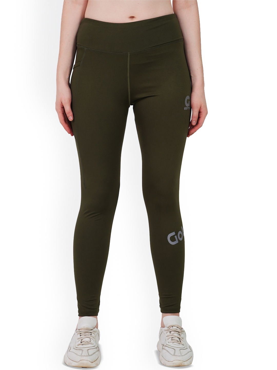 

GOTO Mid-Rise Ankle LengthTights, Olive