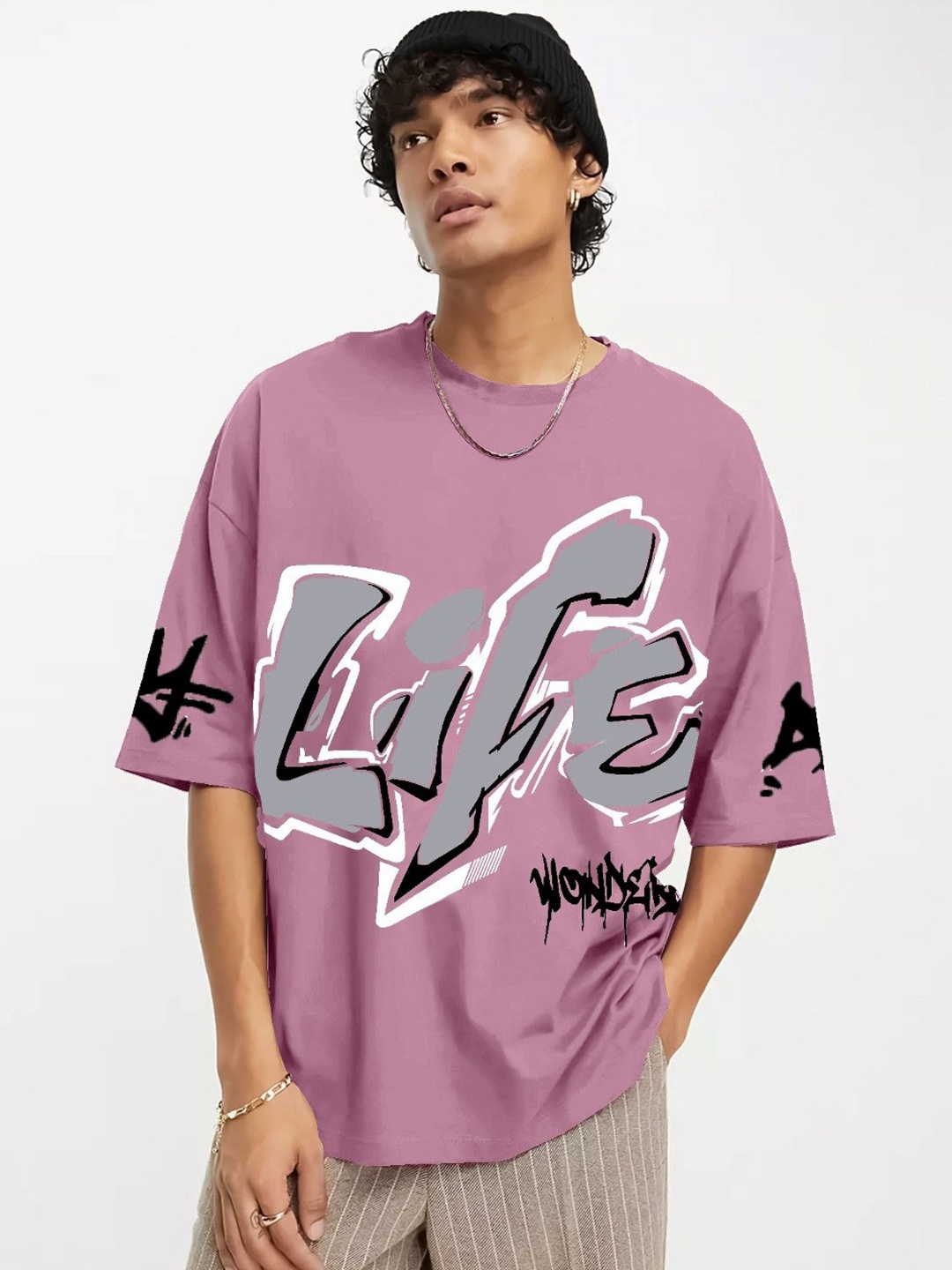 

JUMPCUTS Men Typography T-shirt, Pink