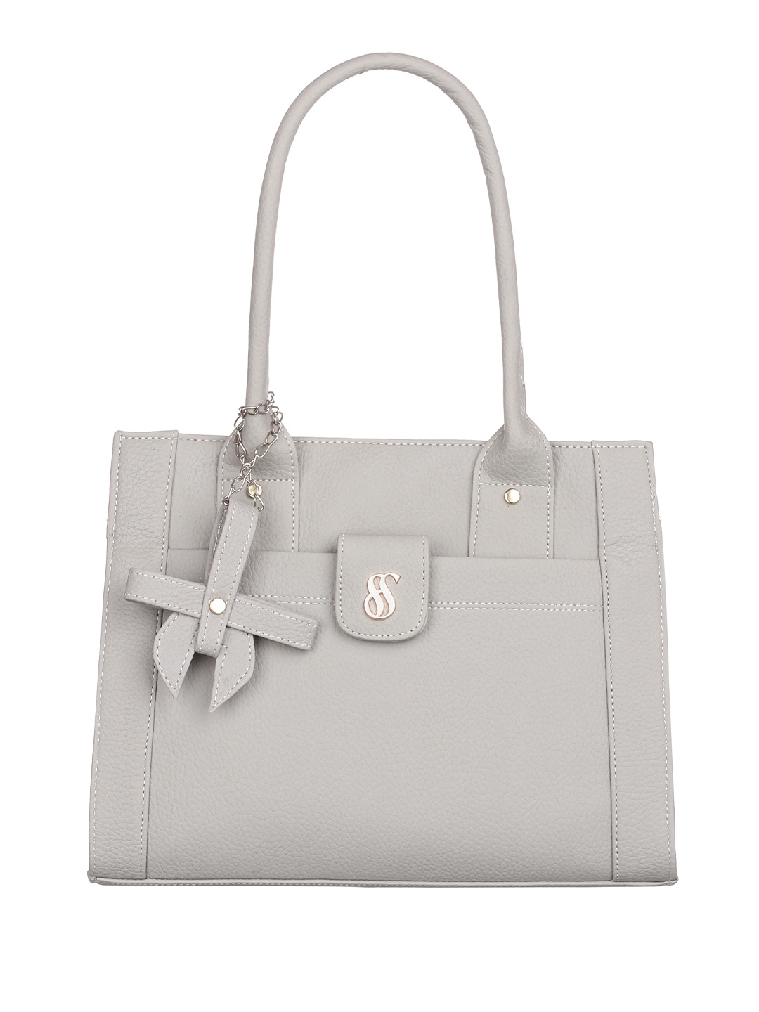 

Fostelo Women Textured Structured Handheld Bag, Grey