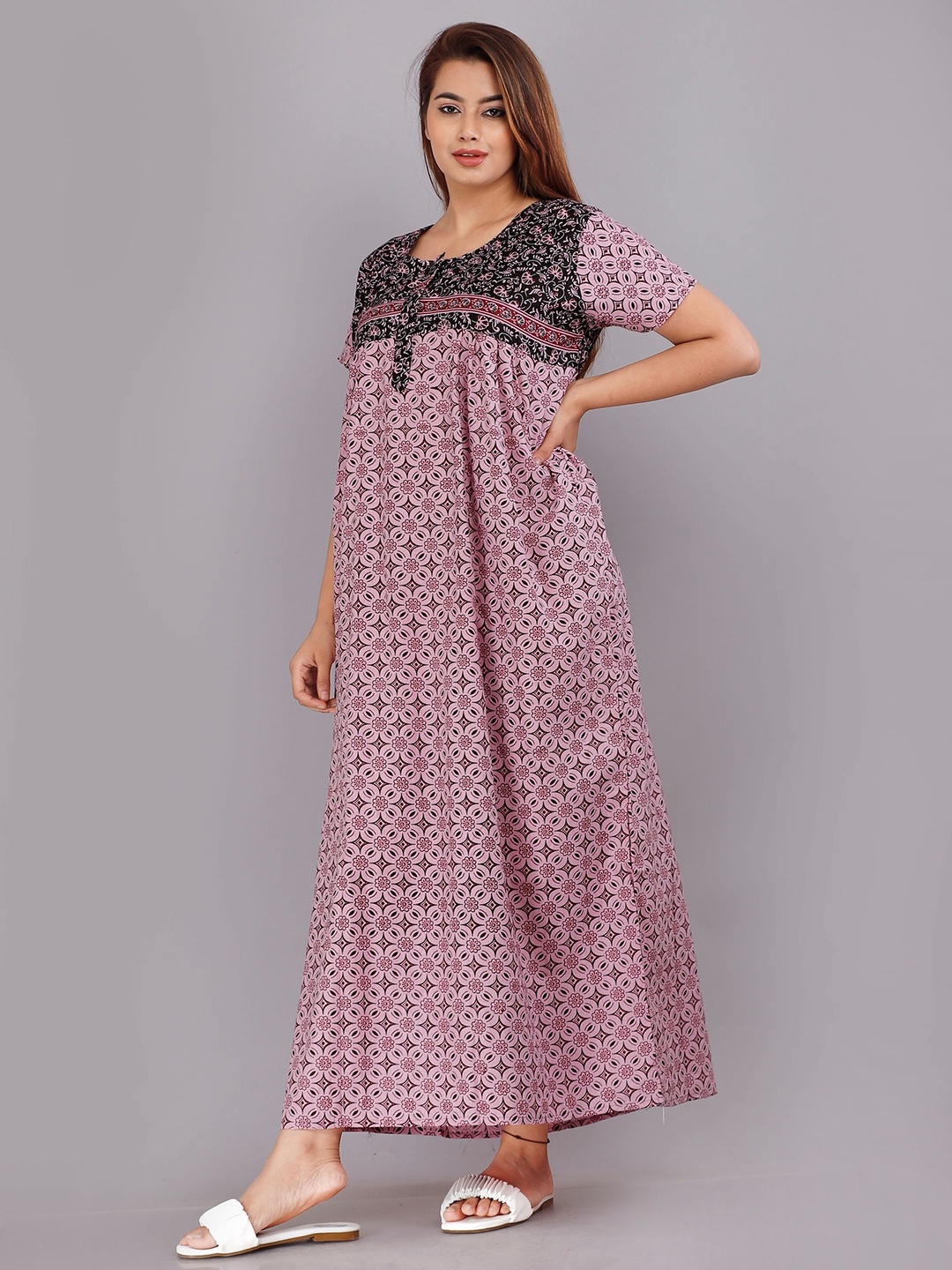 

PR PINK ROYAL Printed Maxi Nightdress