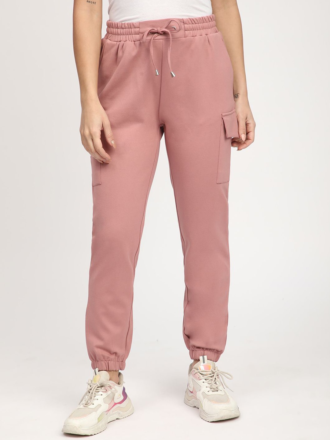 

R&B Women Relaxed Fit Mid-Rise Joggers, Pink