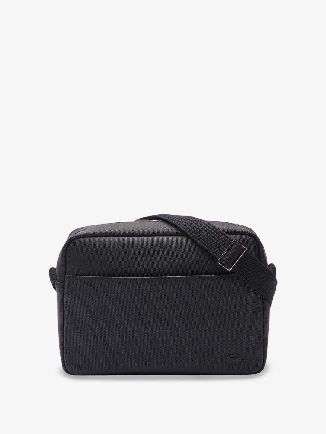 

Lacoste Men Classic Textured Messenger Bag, Black