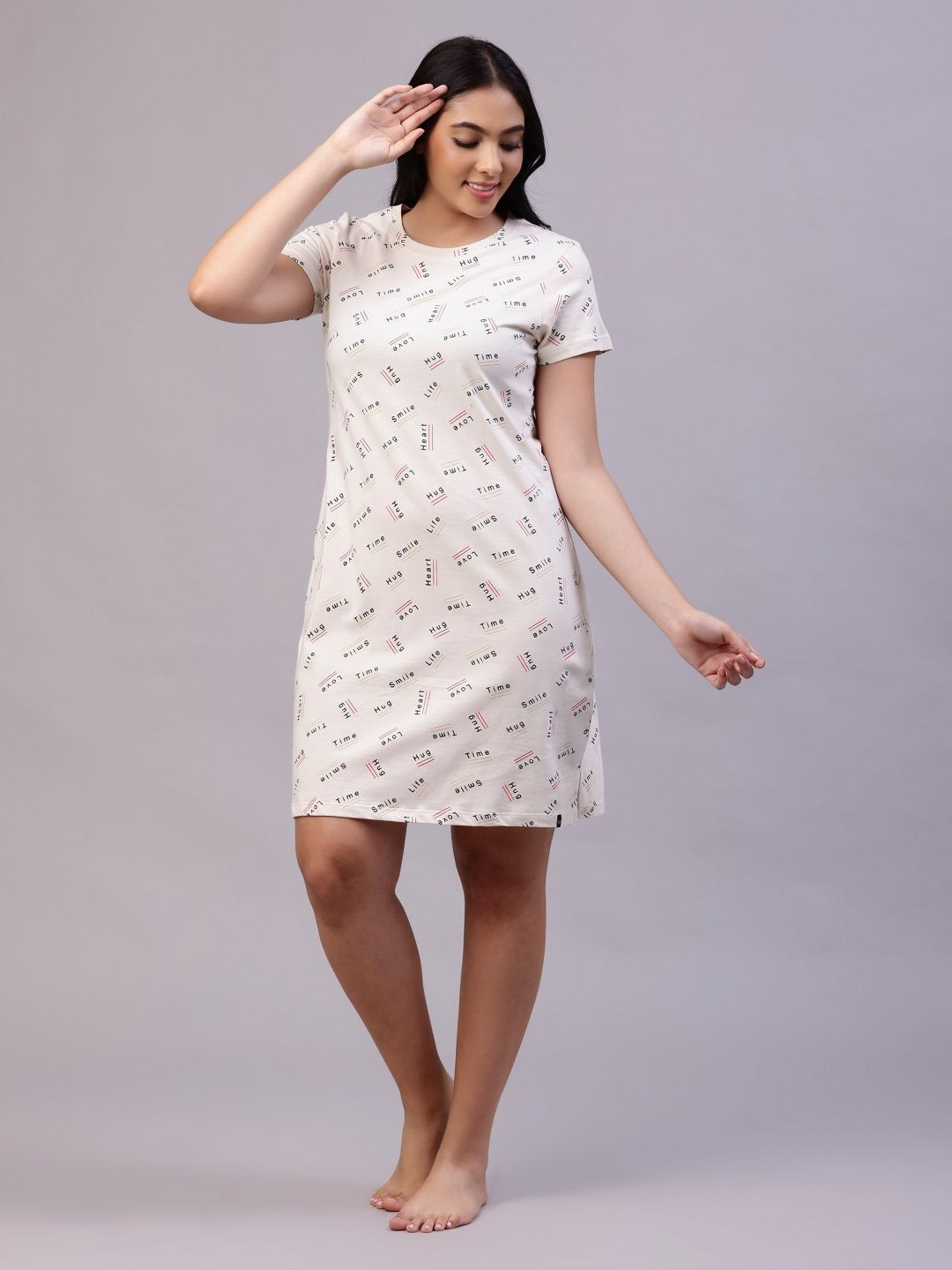 

TITTLI Women Typography Printed T-shirt, Cream