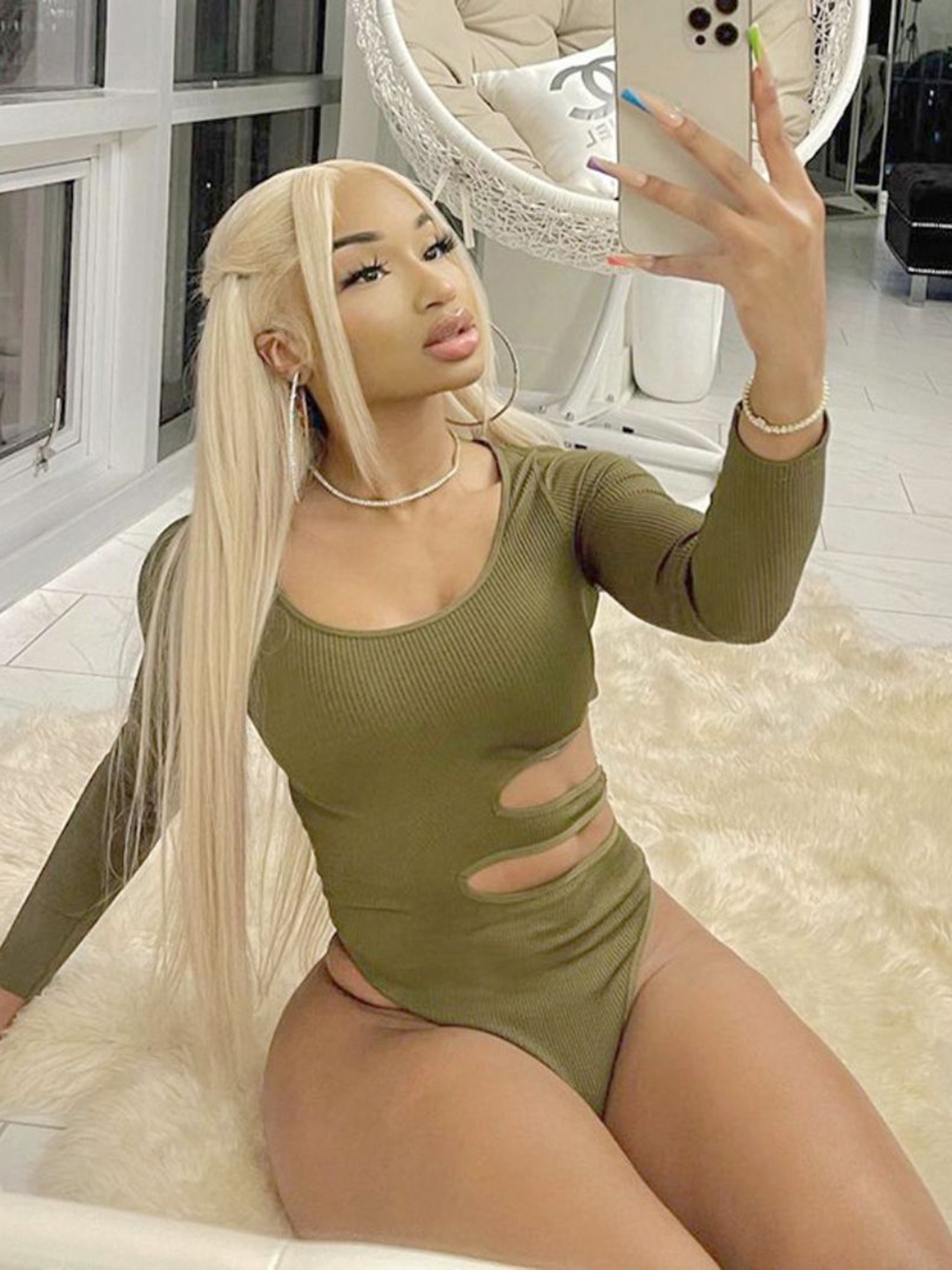 

StyleCast Round Neck Bodysuits, Olive