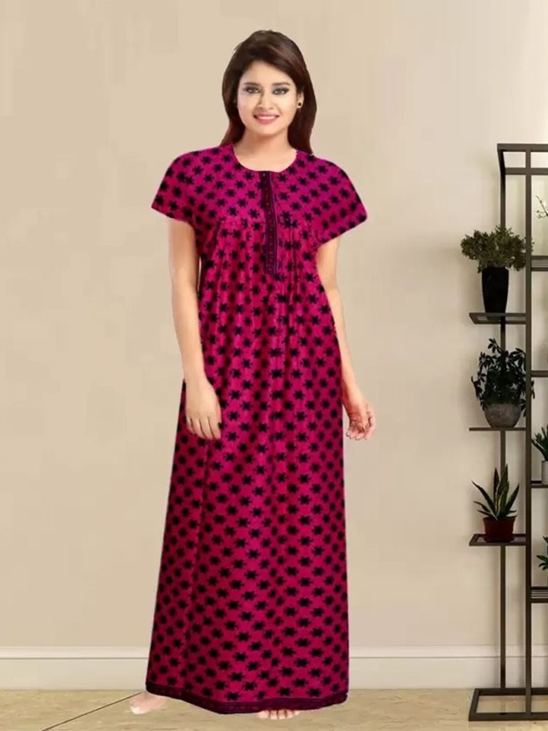 

PR PINK ROYAL Printed Maxi Nightdress