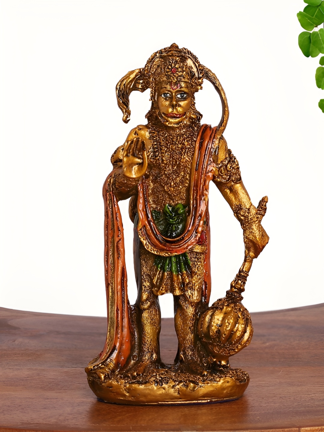 

INTERNATIONAL GIFT Gold-Toned Lord Hanuman Religious Idol Showpiece
