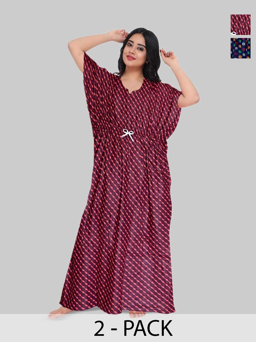 

PR PINK ROYAL Printed Maxi Nightdress, Red