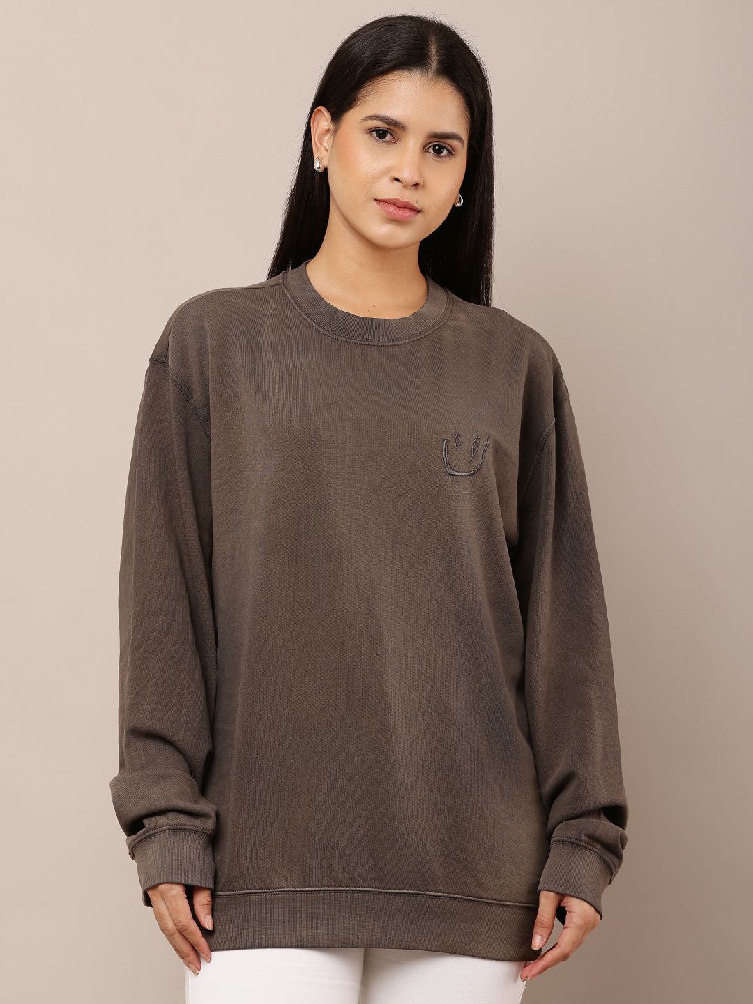 

NoBarr Women Long Sleeves Cotton Sweatshirt, Grey