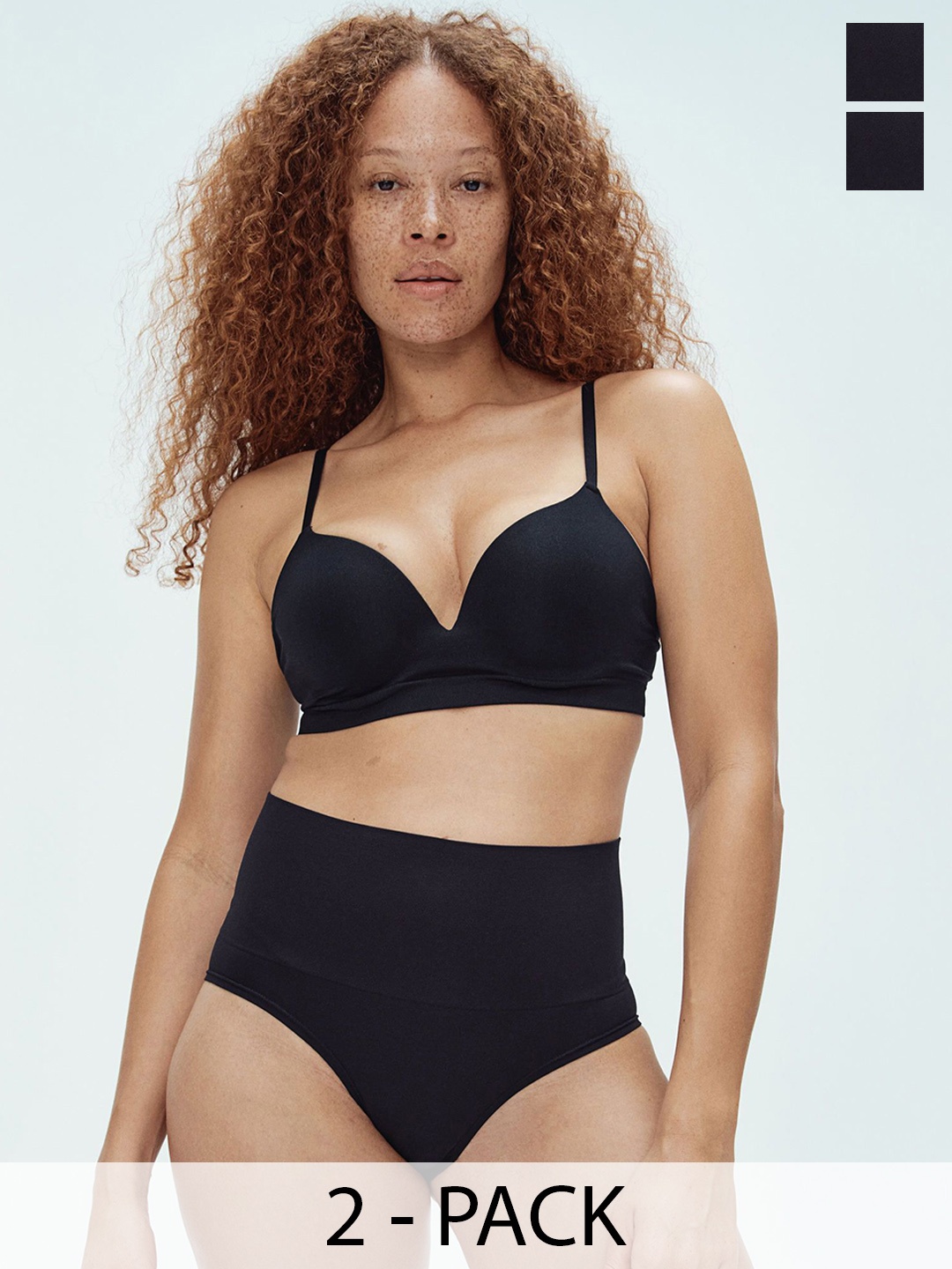 

H&M Women 2-Pack Medium Shaping Briefs, Black