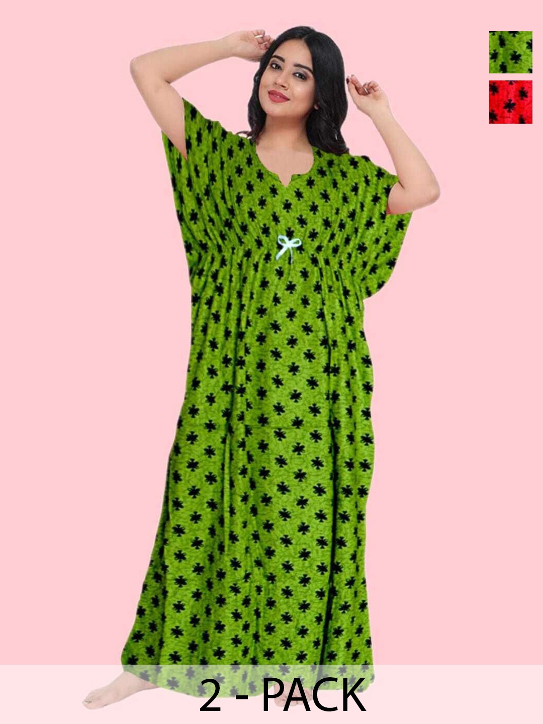 

PR PINK ROYAL Printed Maxi Nightdress, Red