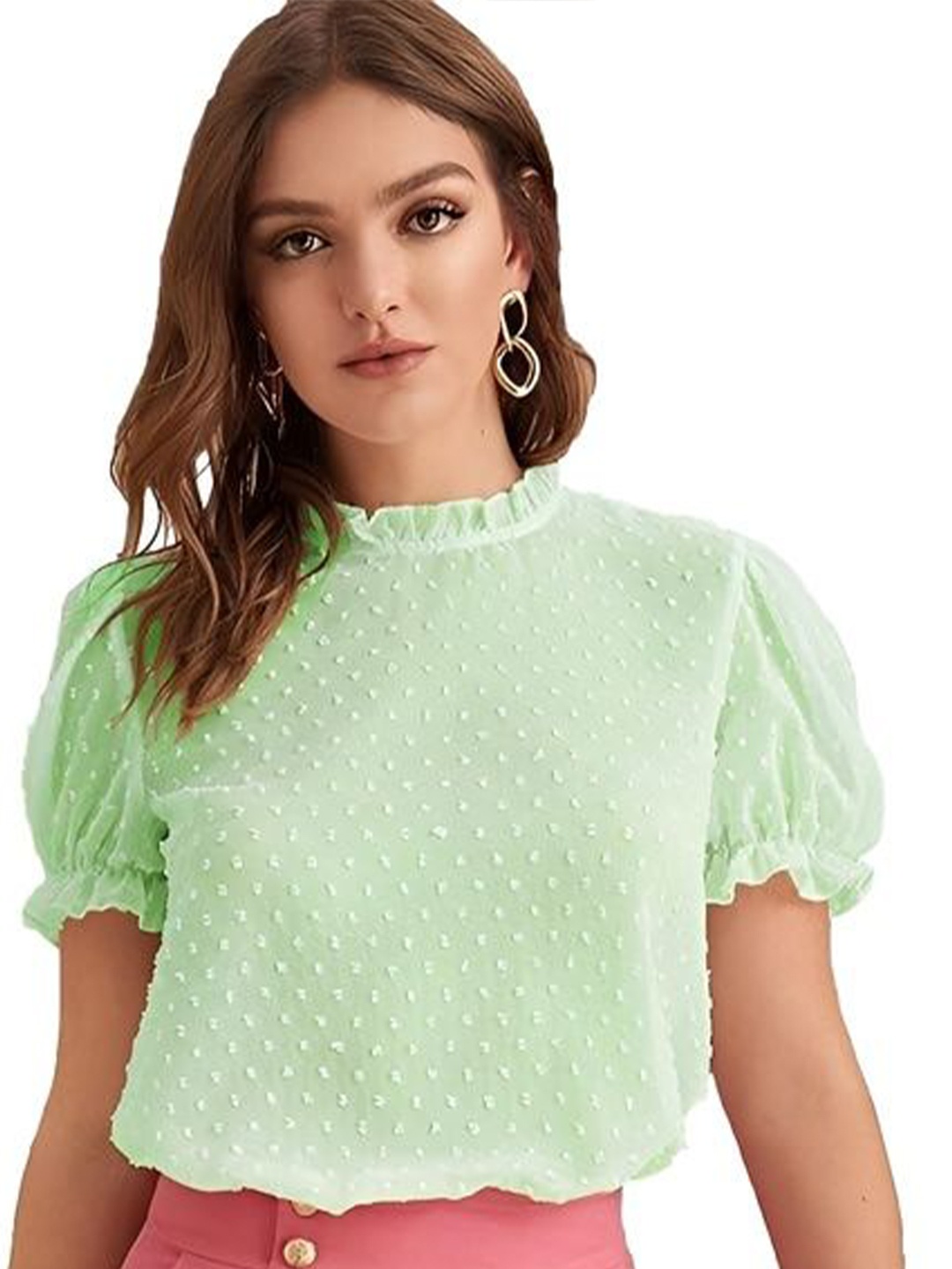 

Sidhidata Georgette Top, Green