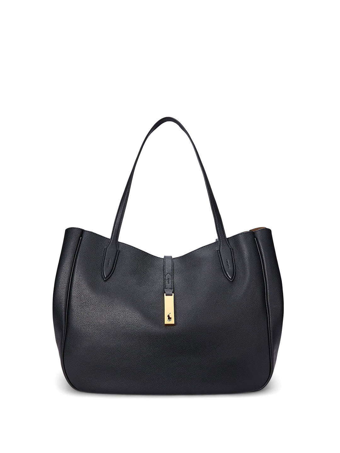 

Polo Ralph Lauren Polo ID Leather Large Tote, Black