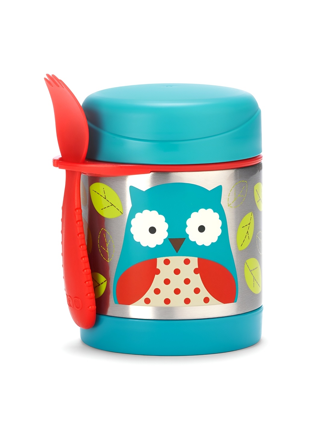 

SKIP HOP Kids Owl Turquoise Blue & Red Stainless Steel Insulated Food Jar Lunch Box