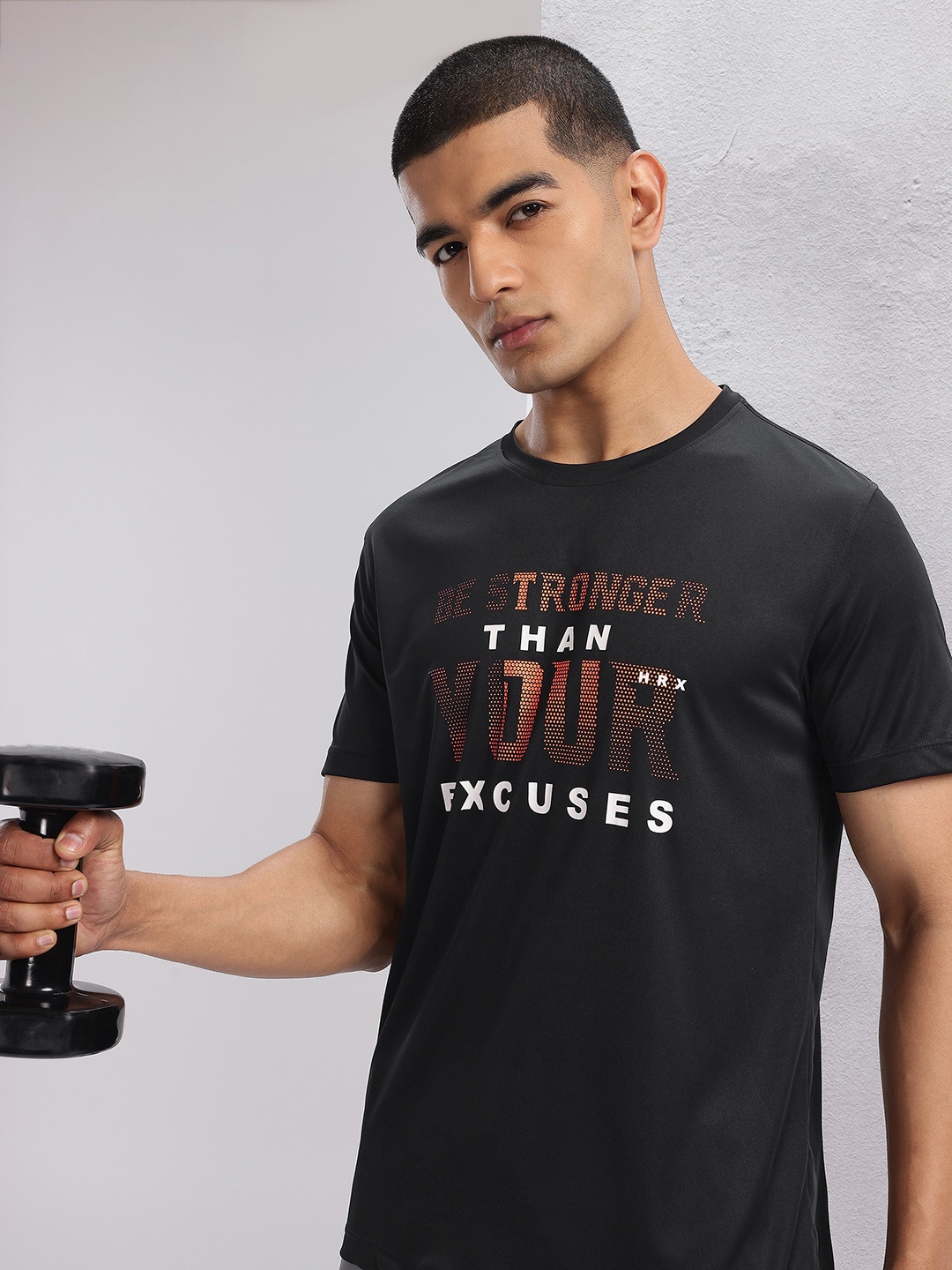 

HRX by Hrithik Roshan Printed Rapid-Dry Training T-shirt, Black